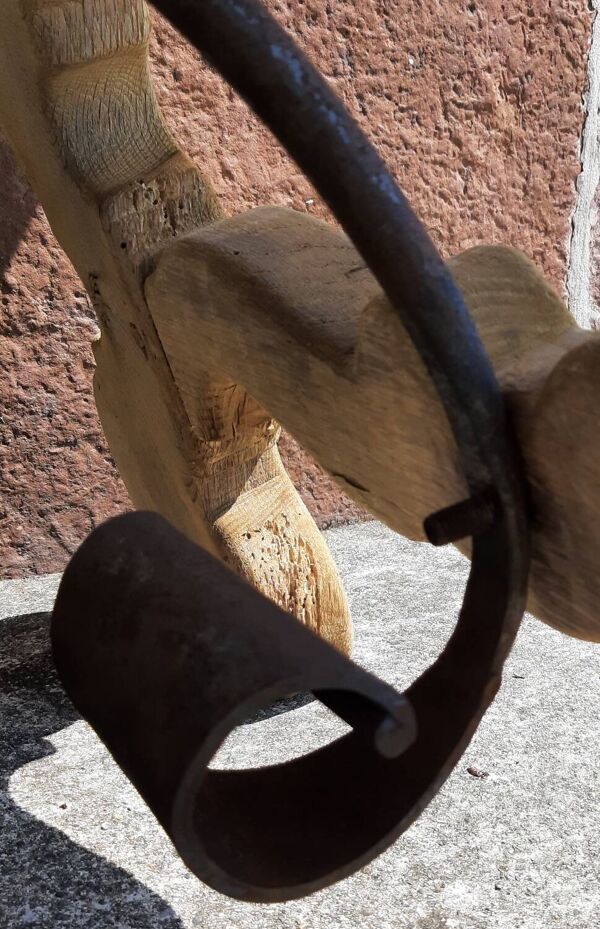 Table de ferme en chêne, pieds lyre. (Table espagnole)