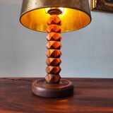 Vintage wooden lamp 1950/60 brutalist design