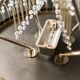 Chandelier 6 lights metal brass 70