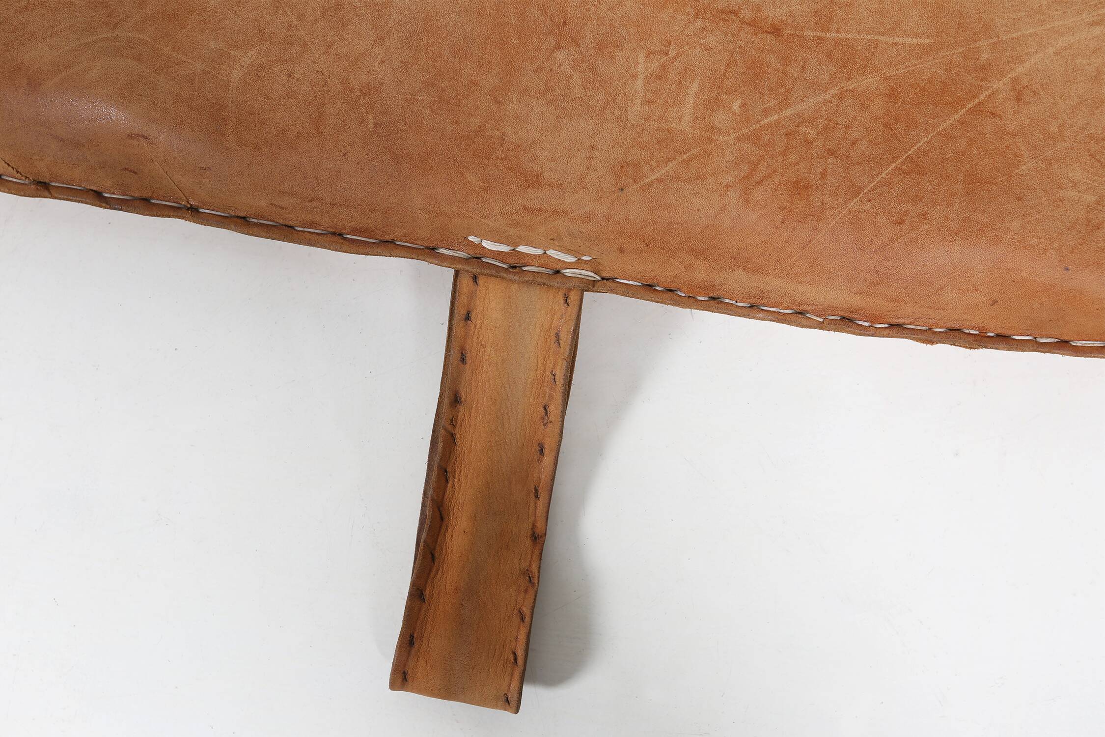Vintage leather gym mat with nice patina, Belgium, 1930s