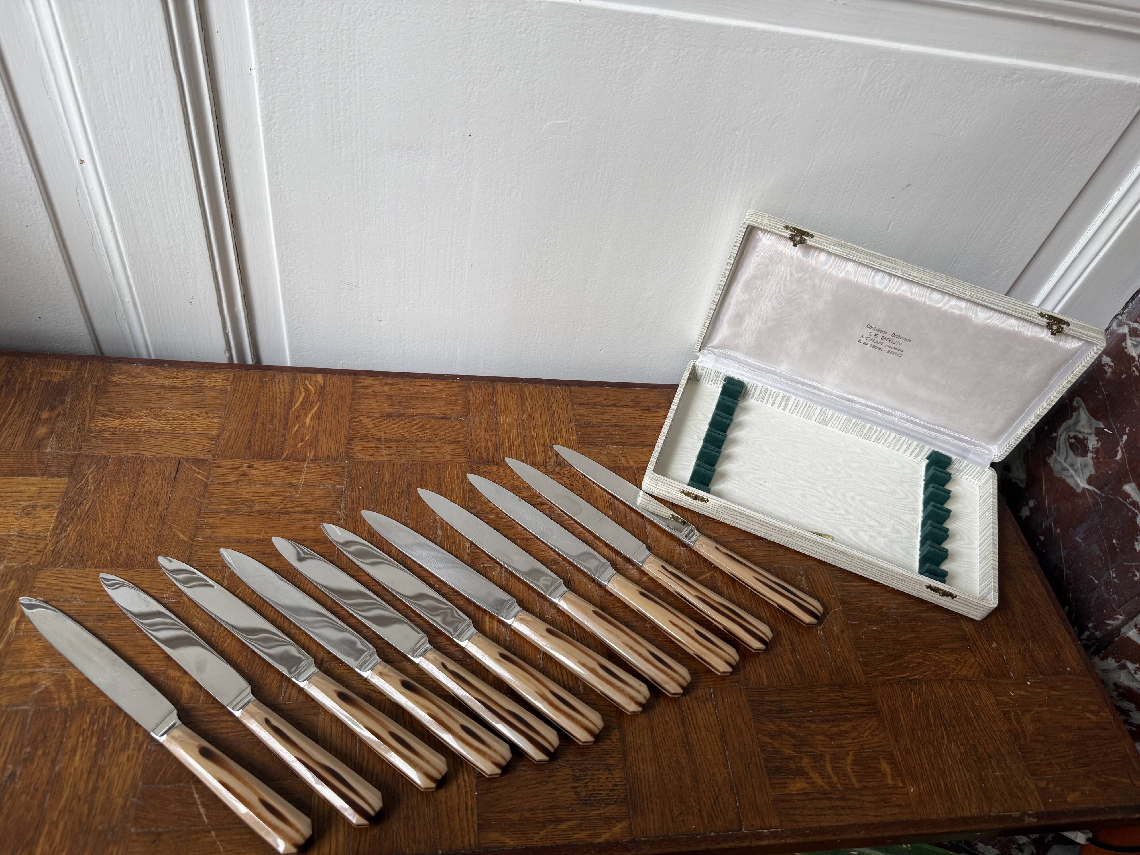 Set of 10 stainless steel knives - Moisan Cutlery, Rennes