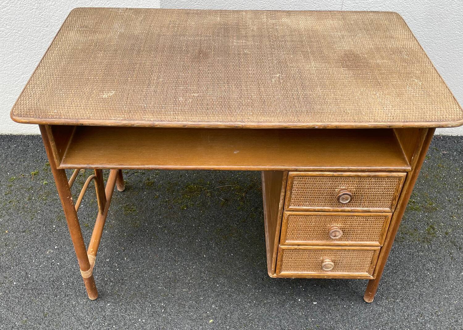 Vintage rattan desk