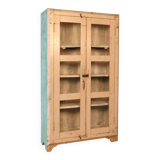 Vitrine en teck birman patine blanche-verte