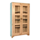 Vitrine en teck birman patine blanche-verte