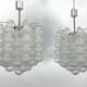 Pair of Mid-Century Murano Bubble Glass chandeliers. Italy 1960s