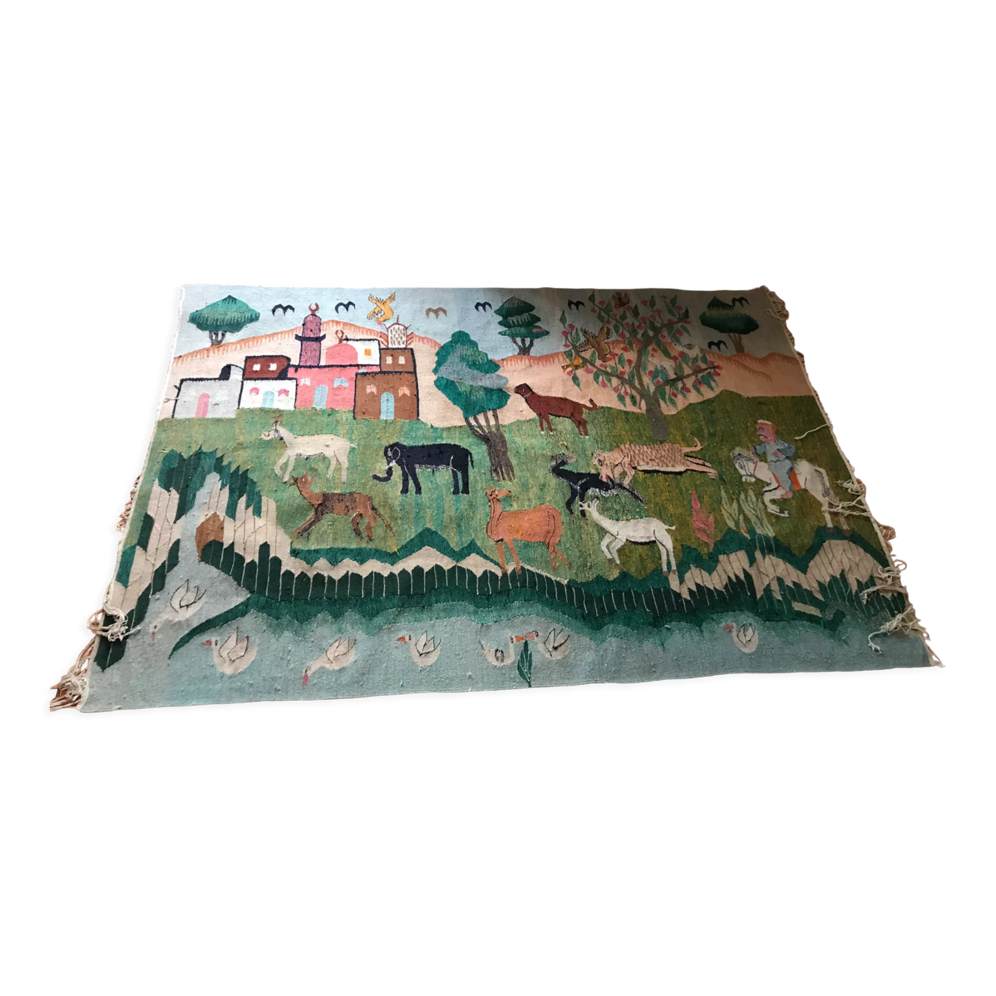 Vintage Egyptian Tapestry Ramsès Wissa Wassef circa 1960