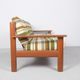 Danish design teak sofa with green striped cushions, 1960's