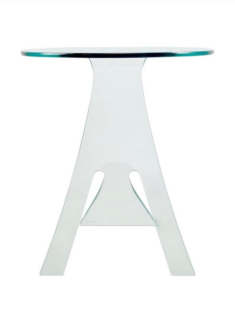 FIAM Italia Glass Side Table ‘Grillo’ by Vittorio Livi, ca. 1980s
