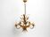 Beautiful 1970s gold-plated 5-arm tall metal chandelier by Hans Kögl