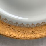 Cake service 6 dessert plates and 2 dishes Georges Boyer porcelain Limoges 1950