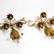 Paire d'appliques florales en verre de Murano Regency, années 1980