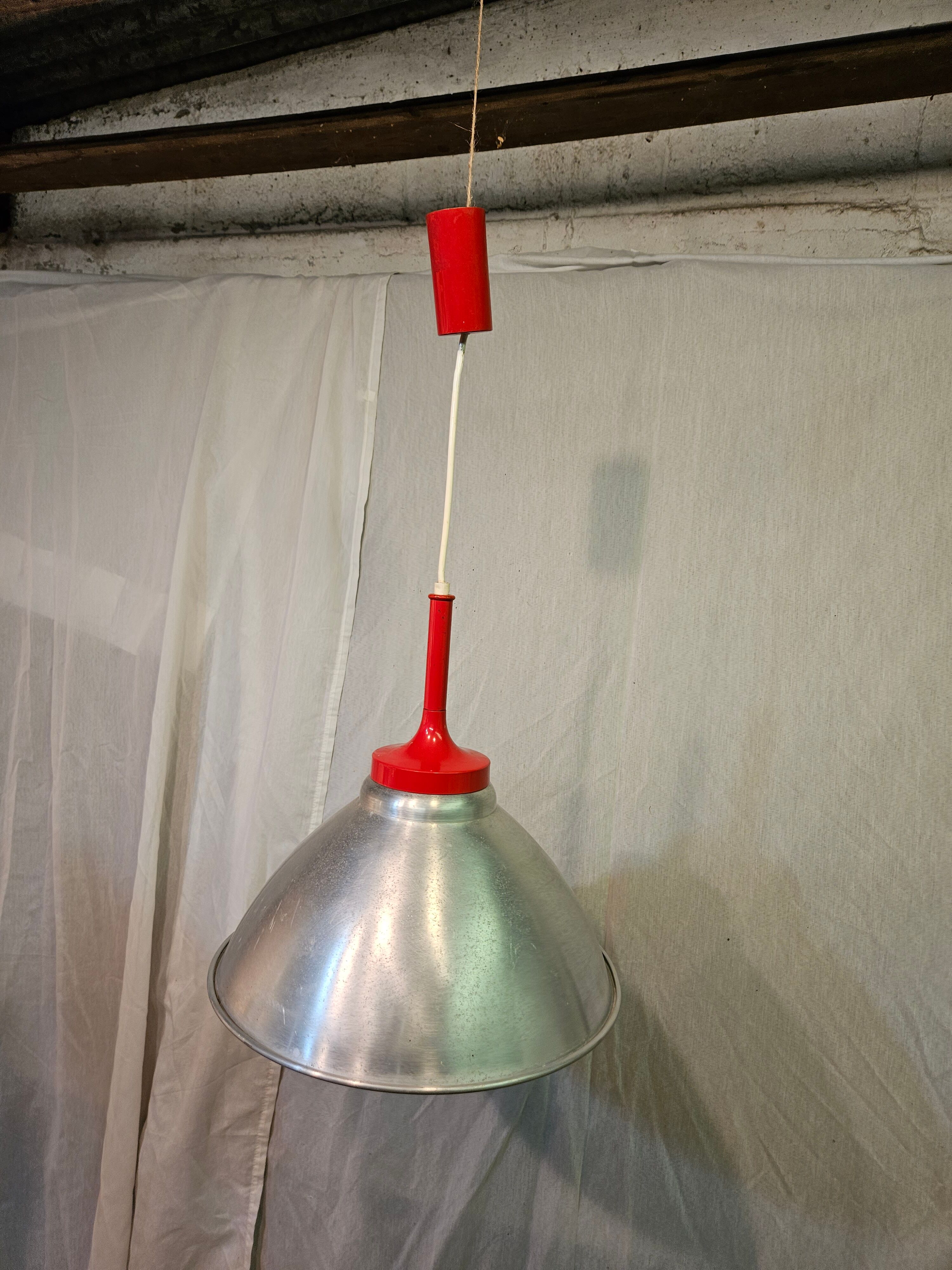 80s brushed aluminum pendant light