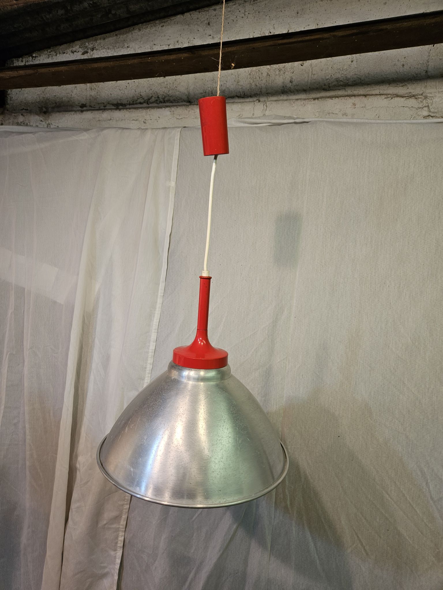 80s brushed aluminum pendant light