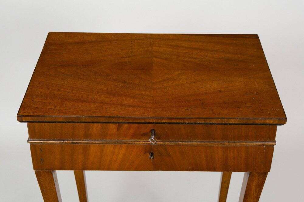 Biedermeier Worktable in Mahogany & Lacquer, Austria, 1820s