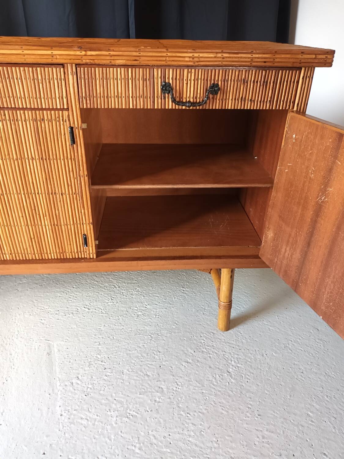 Vintage rattan sideboard