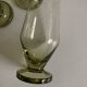 Set of 7 modernist lime green stemmed glasses 1950