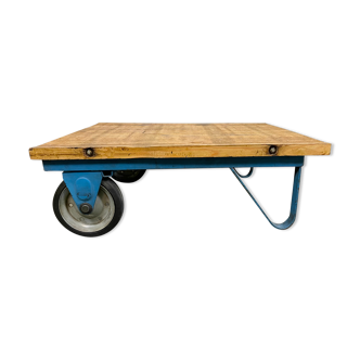 Blue Industrial Coffee Table Cart, 1960s