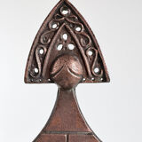 Vintage Modernist Bjorn Wiinblad Style Copper Figural Lady Dress Candl