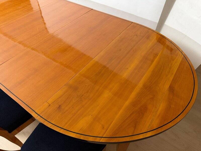 Extendable Biedermeier table in cherry wood, South Germany, 1880