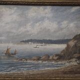 Oil on canvas - Navy - Old painting