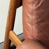 Admiral armchair by Eric Merthen, in leather and rosewood