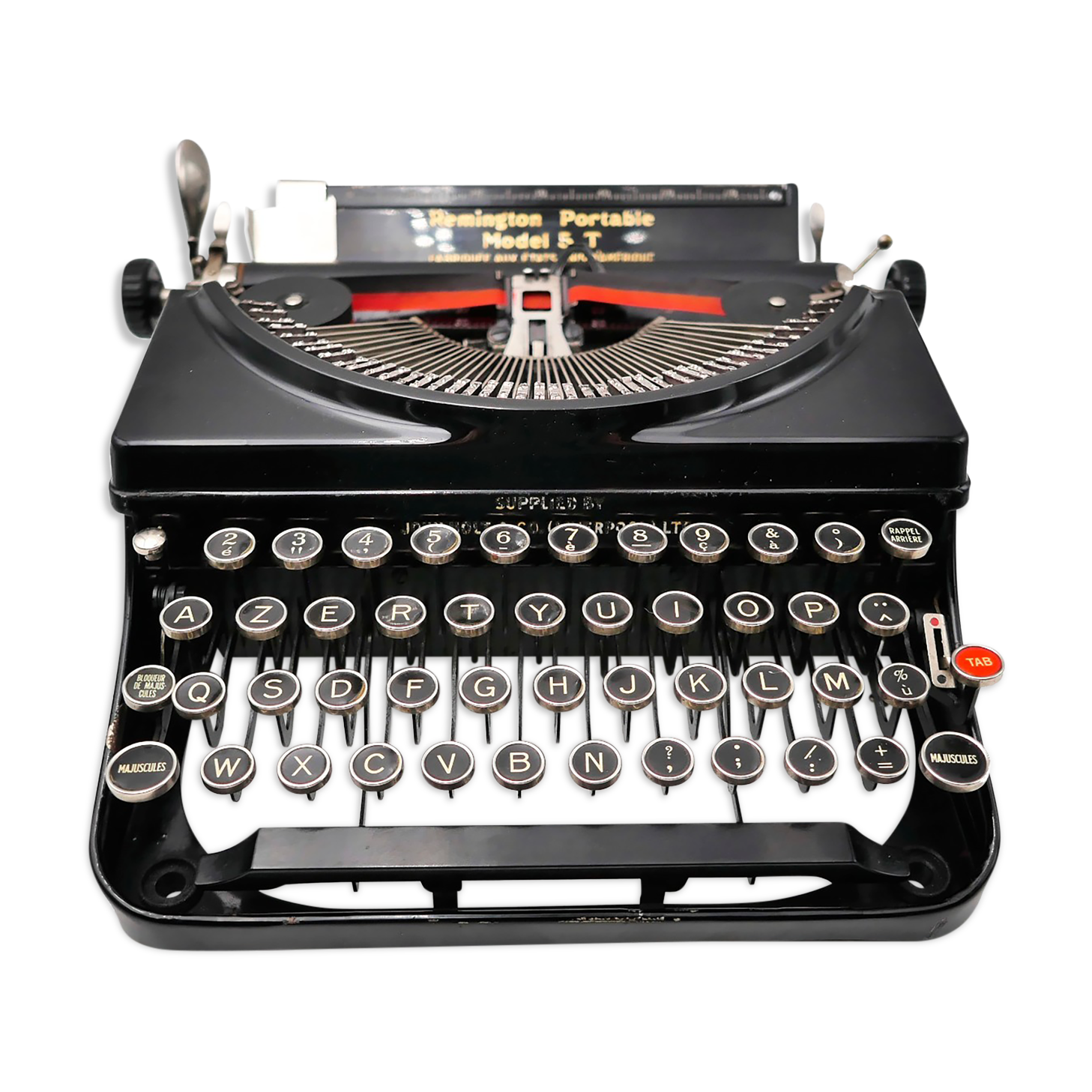 Typewriter Remington model 5T black usa revised ribbon new