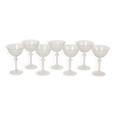 Ensemble de 7 flûtes à champagne en cristal Fidenza de style Régence