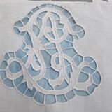 Embroidered sheet Richelieu Art Deco