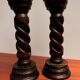 Brutalist turned wood candlesticks from the 60s