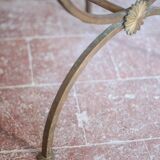 Vintage luggage rack, curule-shaped stool, iron suitcase table