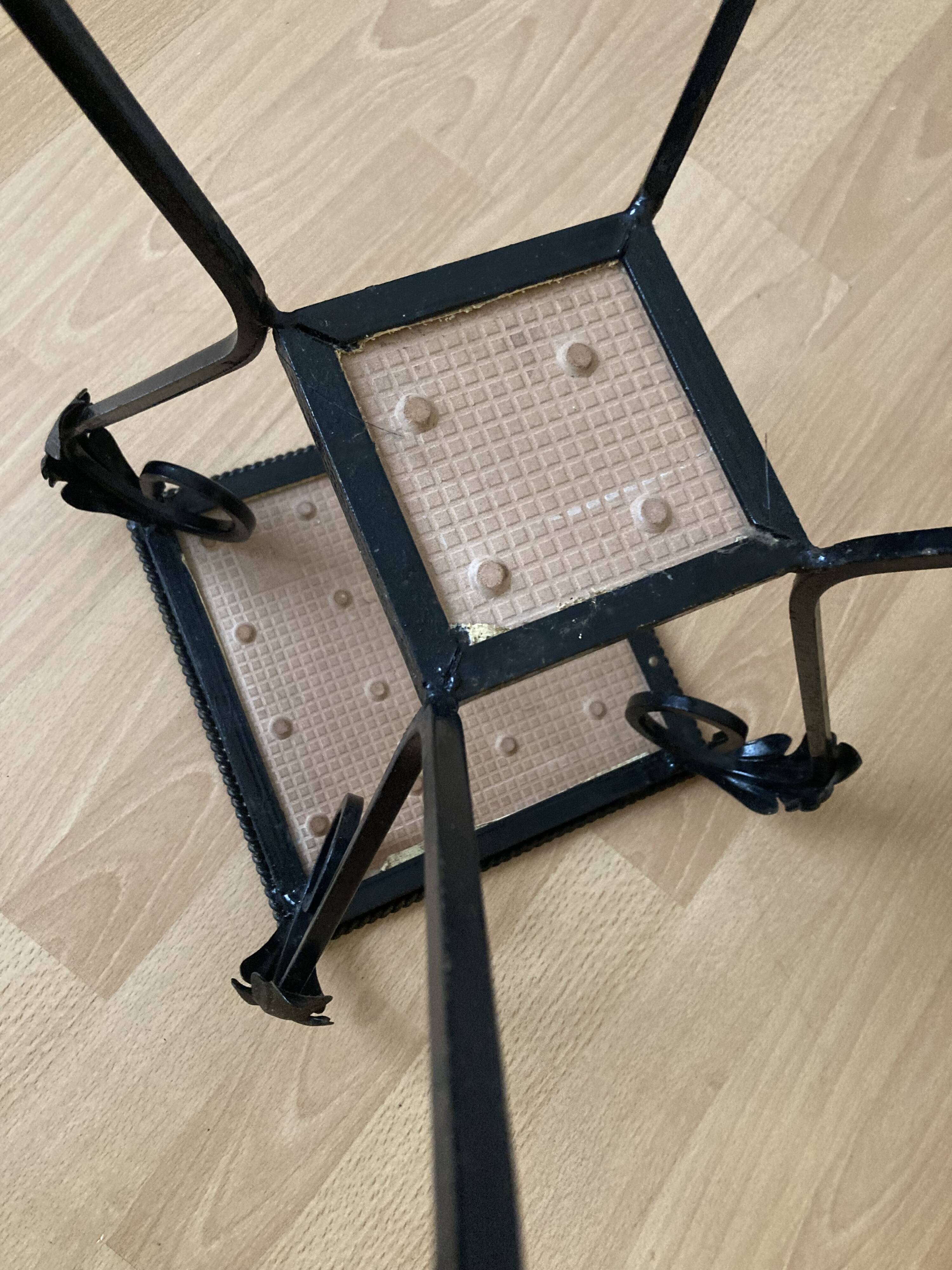 side table pedestal table wrought iron plant holder