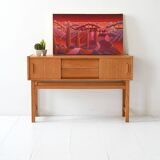 Meuble d'entrée scandinave vintage en teck clair