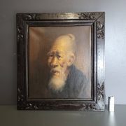 Asian Portrait Painting Oil On Canvas (Vietnam or China)