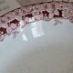 Antique hollow round serving dish iron earth Saint Amand and Hamage model Murier rouge