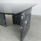 Coffee table design 80s vintage marble glass