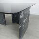 Table basse design années 80 vintage marbre verre