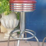 Paire de tabouret vintage fer et simili