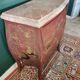 French XIX jumping chest of drawers in Chinese lacquer ox and golden blood