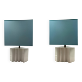 Ensemble de 2 lampes de table en céramique Hollywood Regency, France années 1970