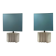 Hollywood regency set of 2 ceramic table Lamps, France 1970s