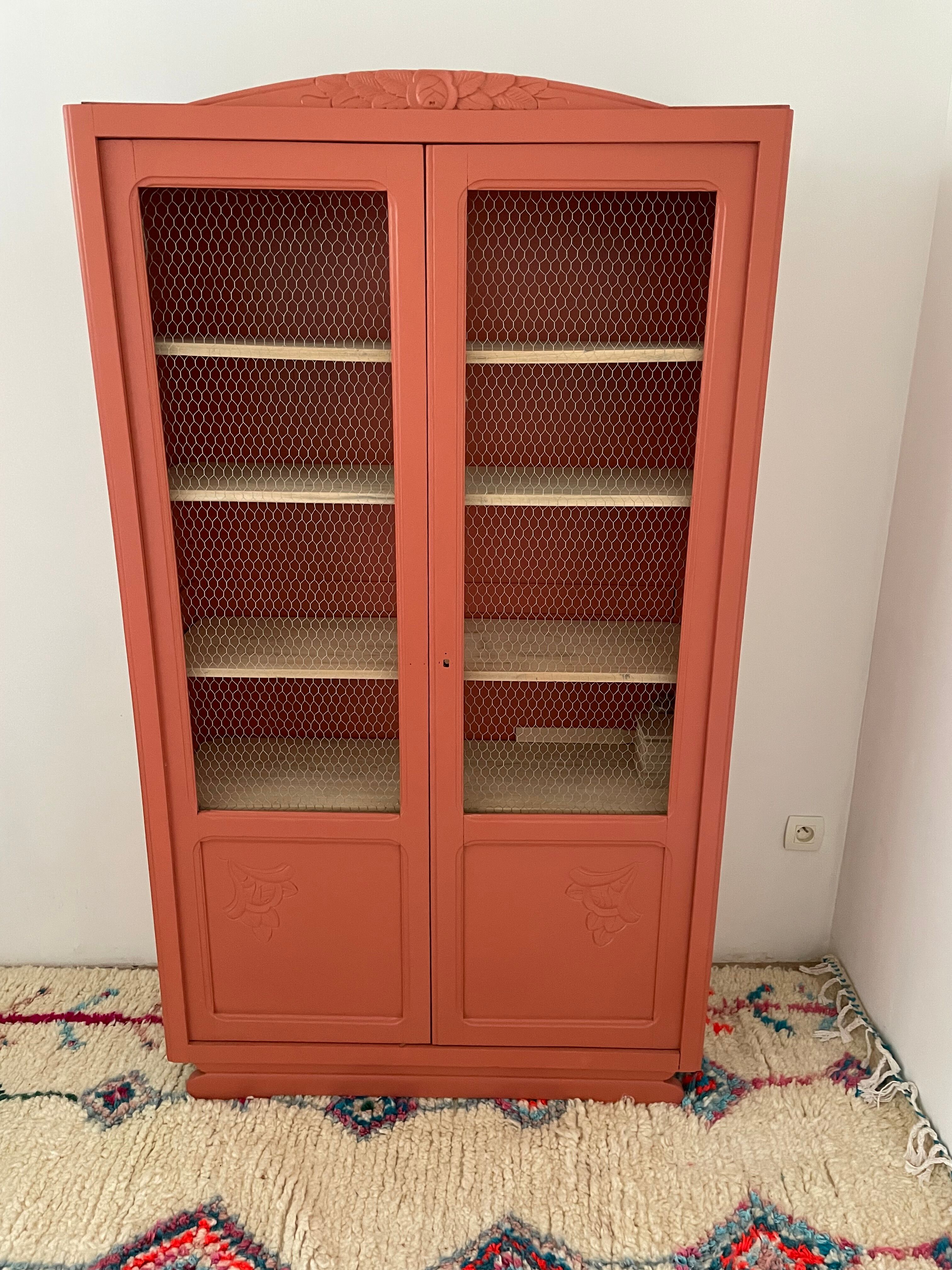 Vintage art deco terracotta wardrobe