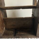 Small brutalist solid wood bench