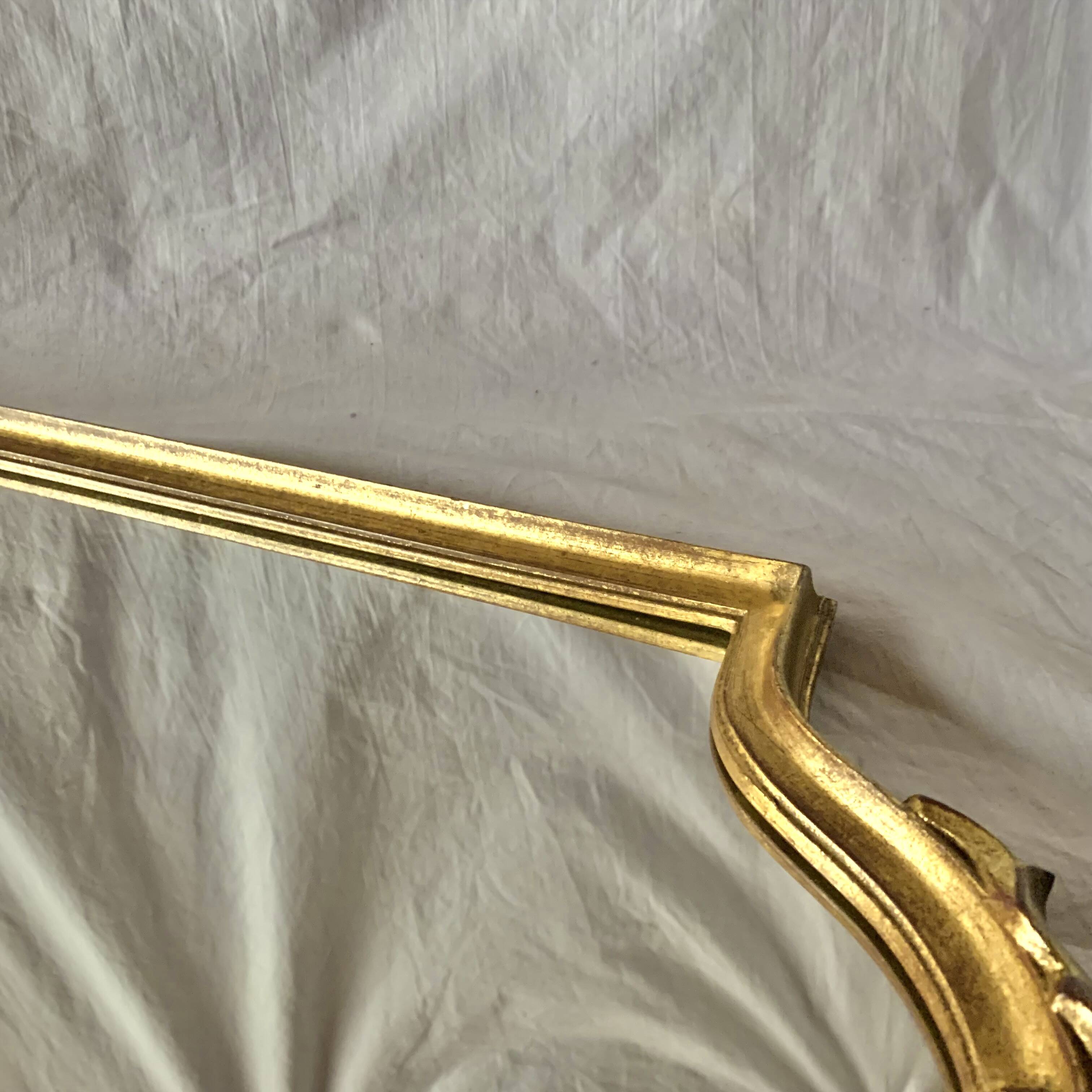 Antique Deknudt mirror in golden resin - 70 x 34 cm