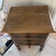 Chiffonier with 4 drawers in carved solid oak in Neo-Tudor English style, 1930.