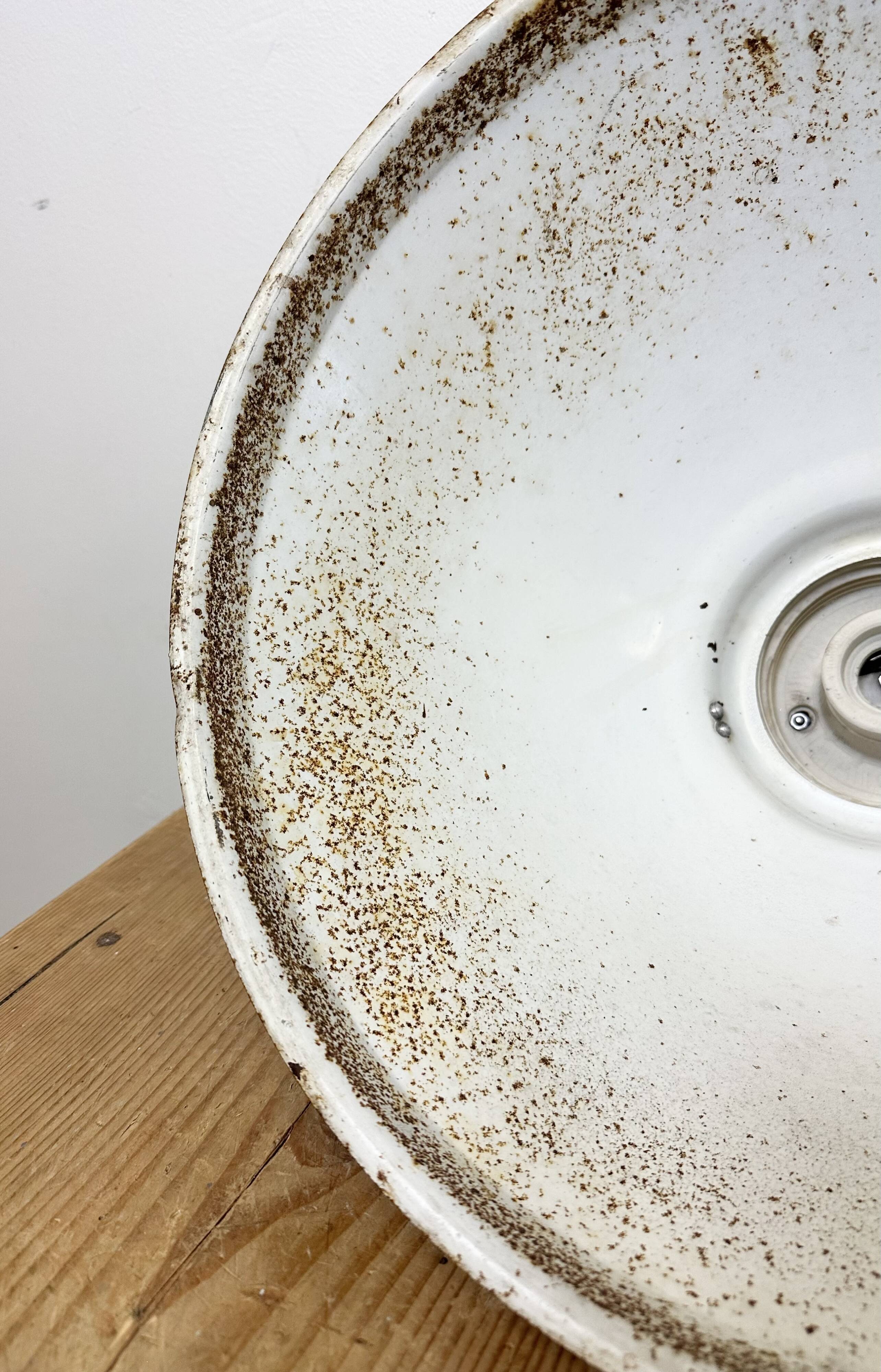 Grey metal industrial factory hanging lamp, 1960s