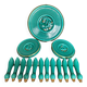 Service de table en céramique turquoise, années 40-50