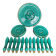 Service de table en céramique turquoise, années 40-50