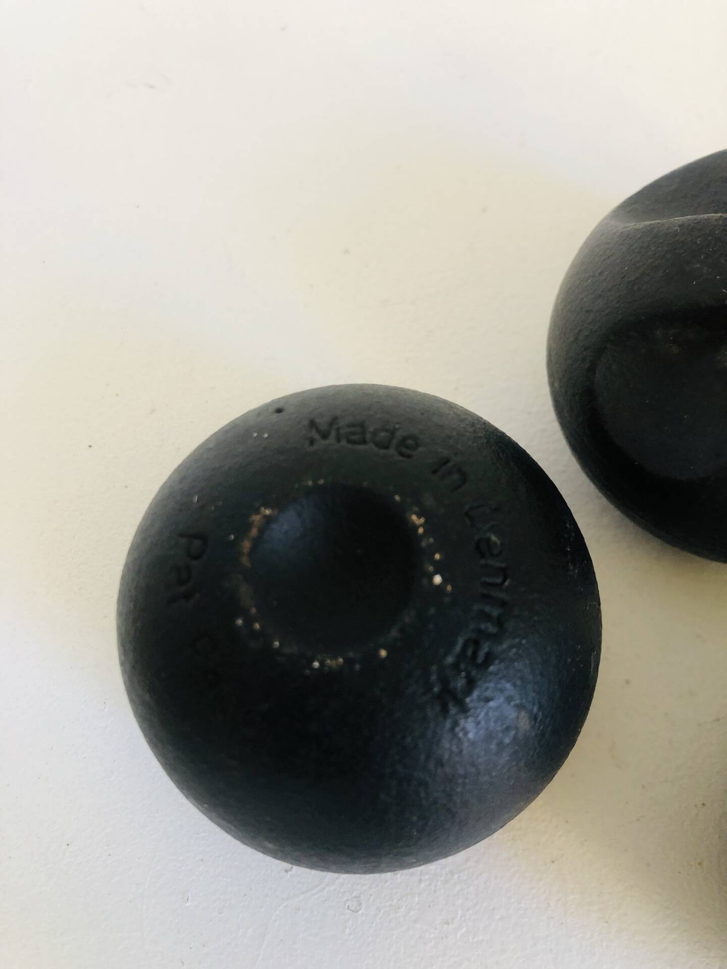 Set of 3 Danish cast iron candle holders by Christer Holmgren.