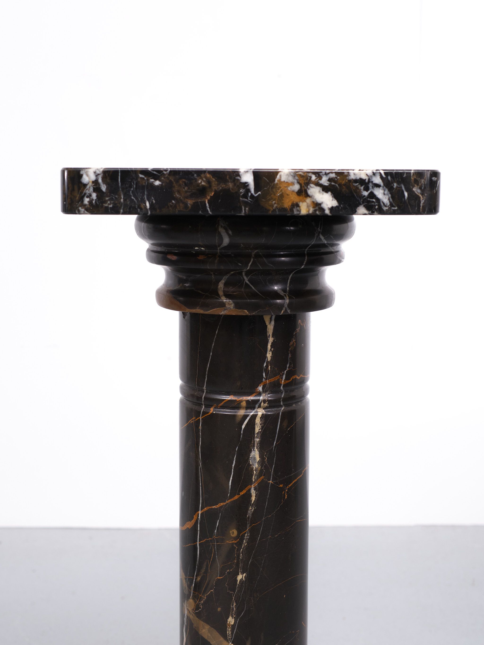 Two black portoro marble pedestals, Italy