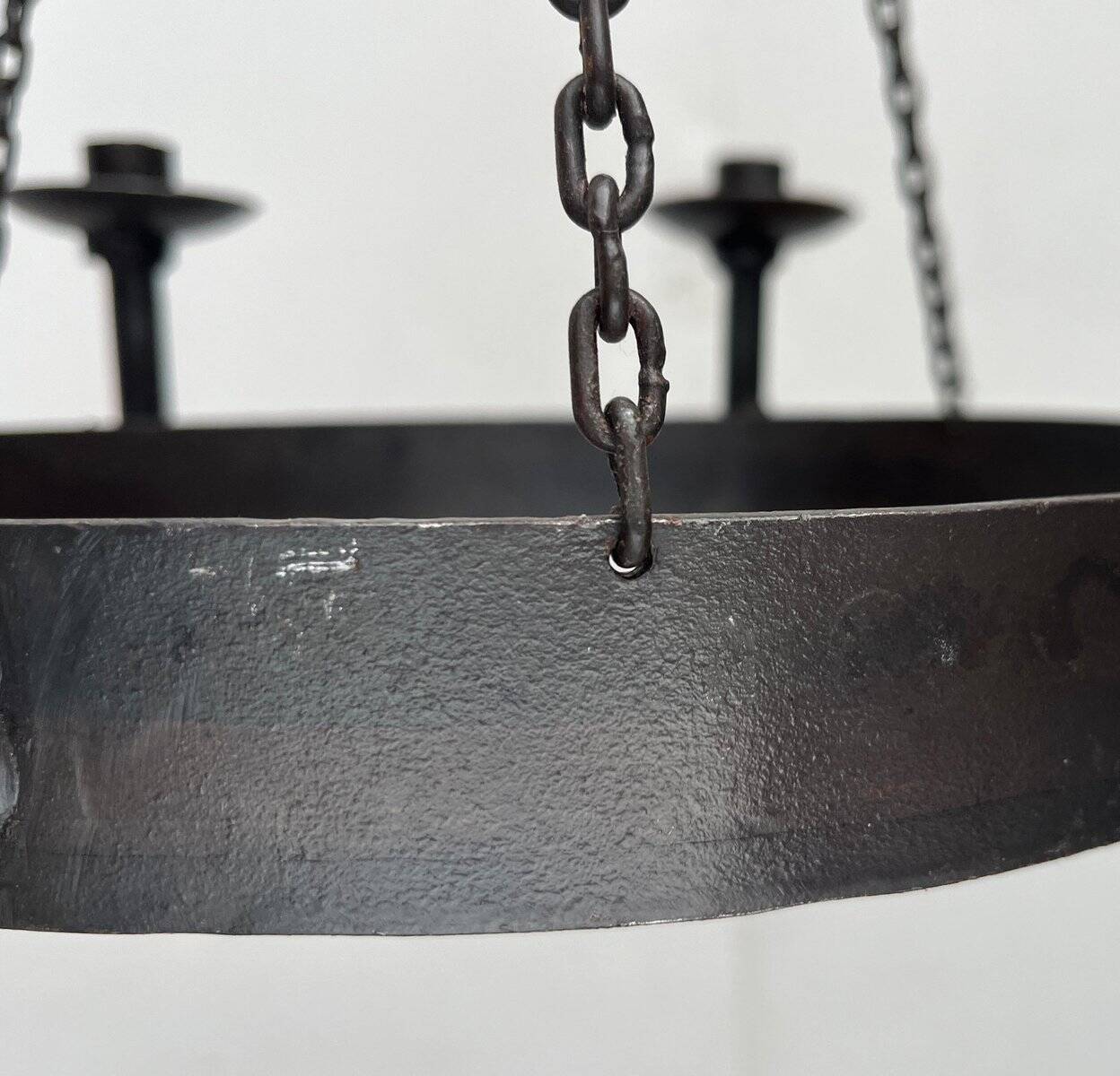 Vintage brutalist wrought iron candle holder by Boltze, 1970s.